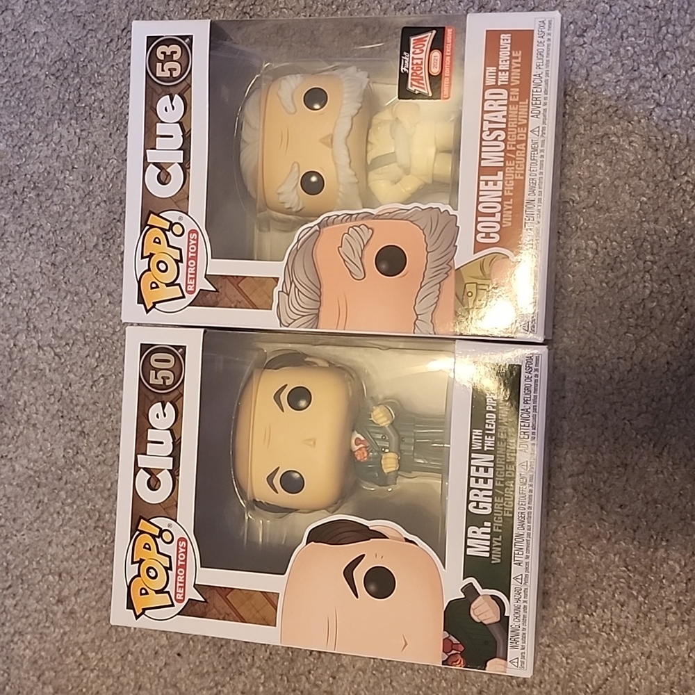 Mr. Green and Colonel Mustard Funko Pops